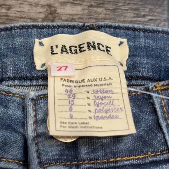 L'Agence Margot Jeans Womens 27 Blue High Rise Skinny Light Vintage Stretch NWT - Picture 4 of 11